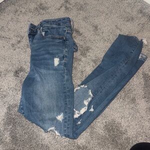 American Eagle Outfitters Blue Distressed Skinny Jeans